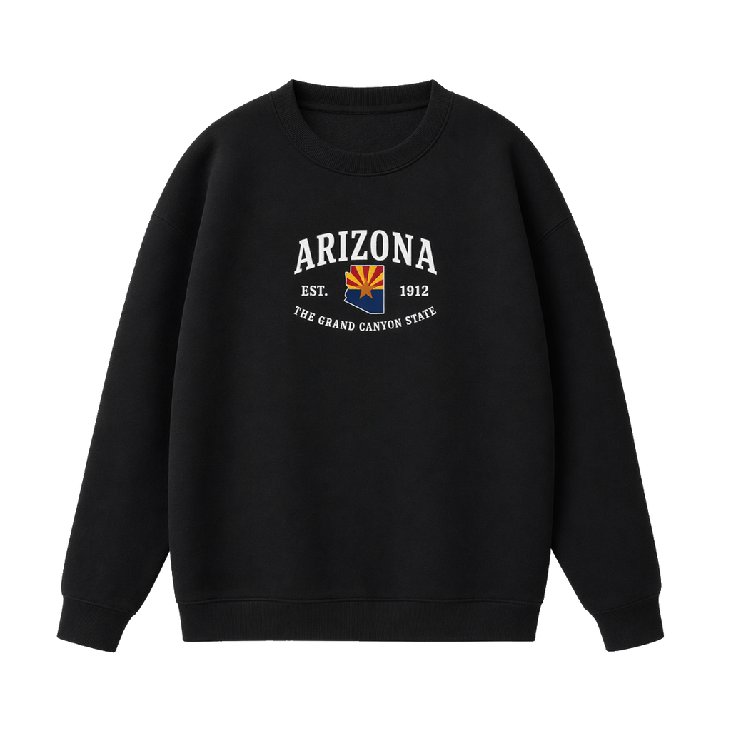 Collection 8 Arizona Essential Heavyweight Crewneck Sweatshirt - Black front