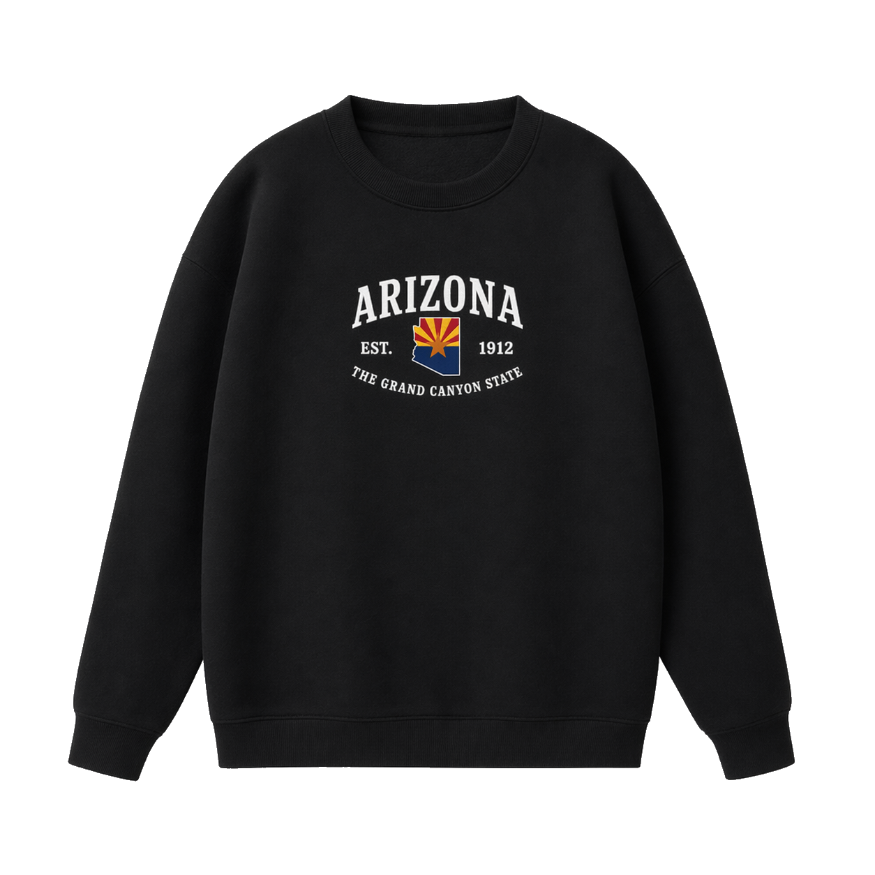 Collection 8 Arizona Essential Heavyweight Crewneck Sweatshirt - Black front