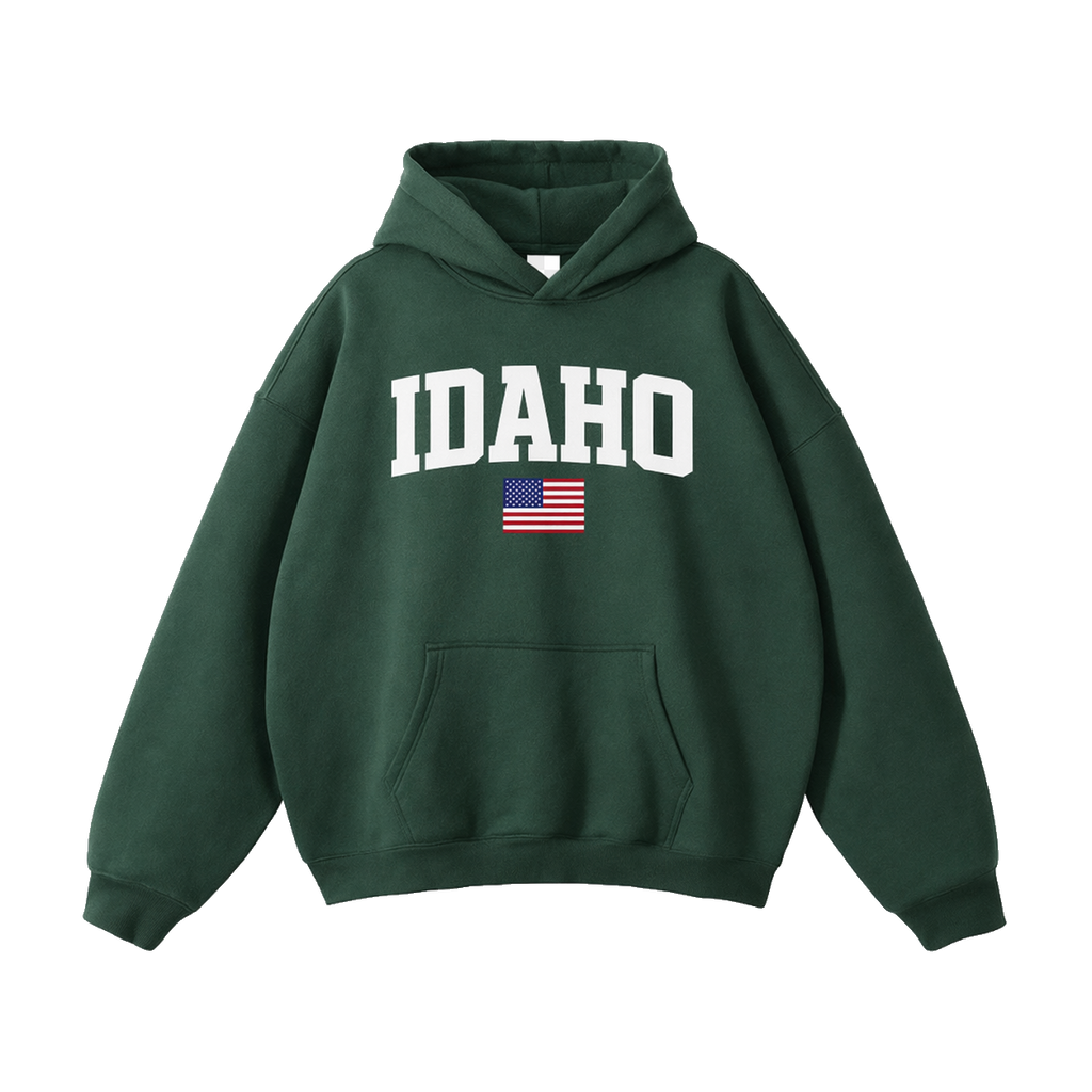 Collection 2 Idaho Oversize Fleeced Hoodie - Eden Green front