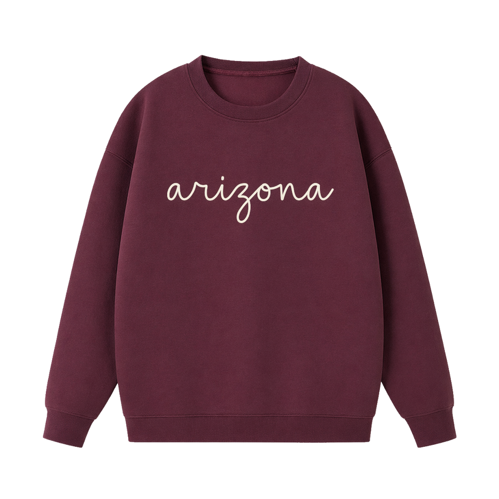 Collection 3 Arizona Essential Heavyweight Crewneck Sweatshirt - Dull Red front