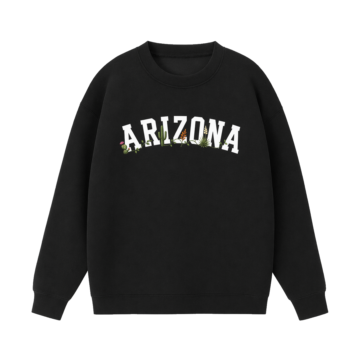 Collection 10 Arizona Essential Heavyweight Crewneck Sweatshirt - Black front