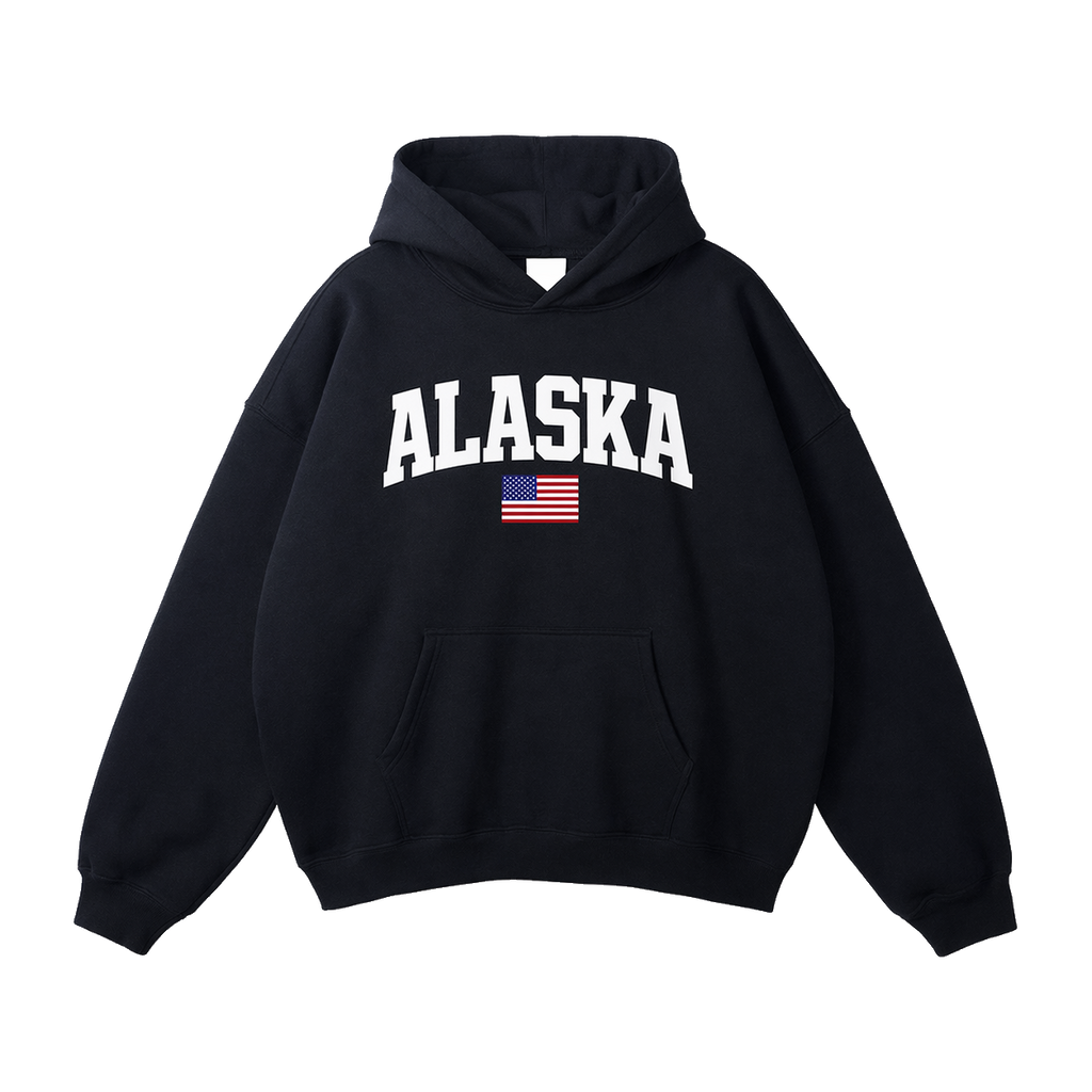 Collection 2 Alaska Oversize Fleeced Hoodie - Black front