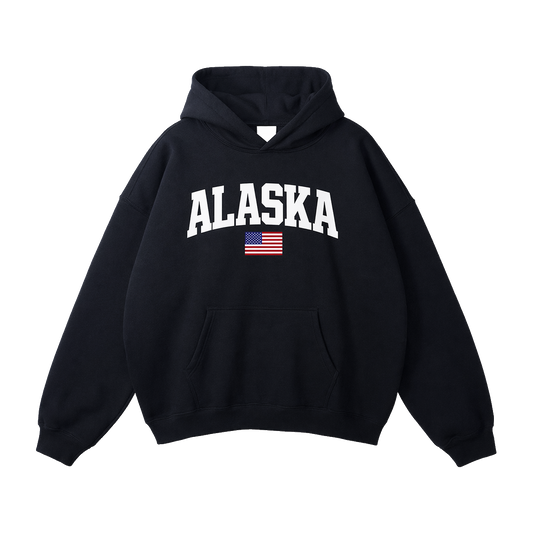 Collection 2 Alaska Oversize Fleeced Hoodie - Black front