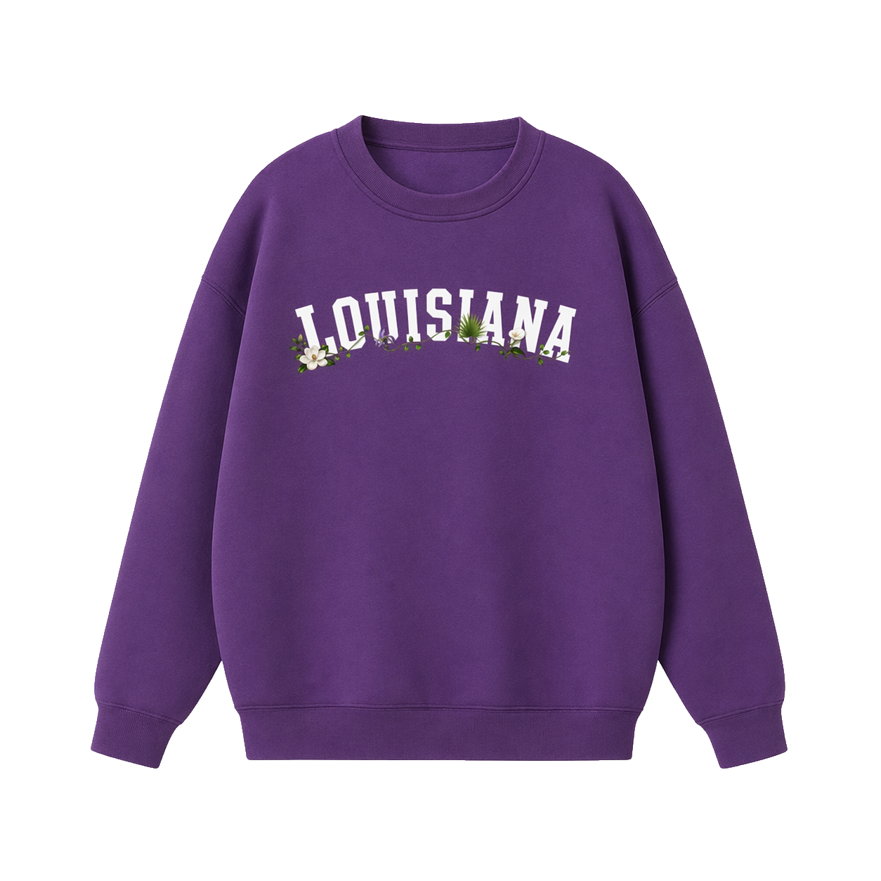 Collection 10 Louisiana Essential Heavyweight Crewneck Sweatshirt - Purple front