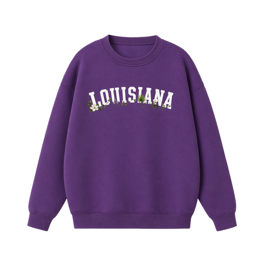 Collection 10 Louisiana Essential Heavyweight Crewneck Sweatshirt - Purple front