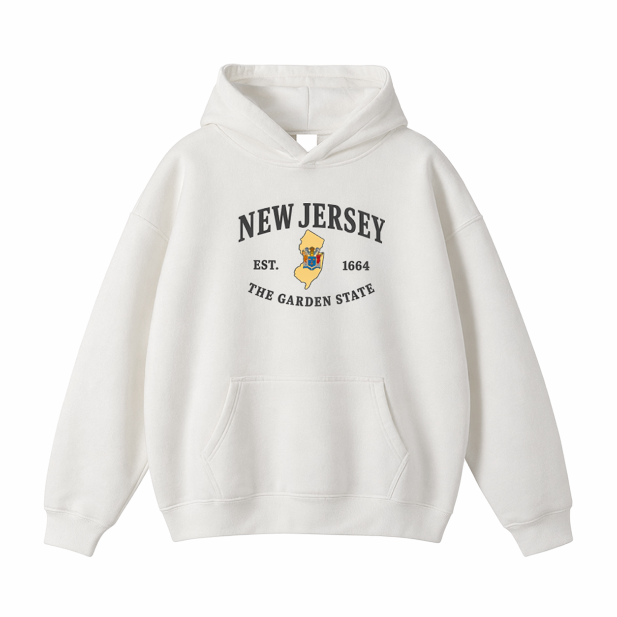 Collection 8 New Jersey Oversize Fleeced Hoodie - White front