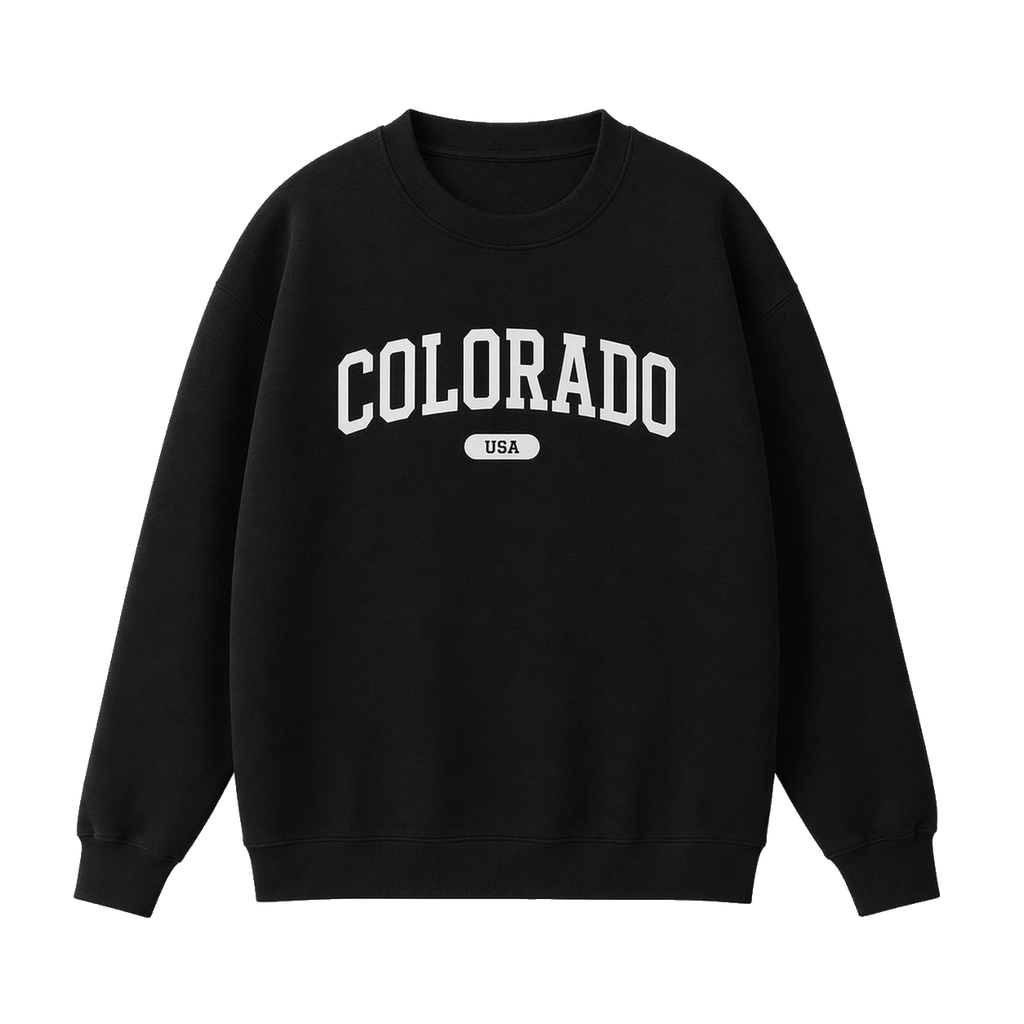 Collection 4 Colorado Essential Heavyweight Crewneck Sweatshirt - Black front
