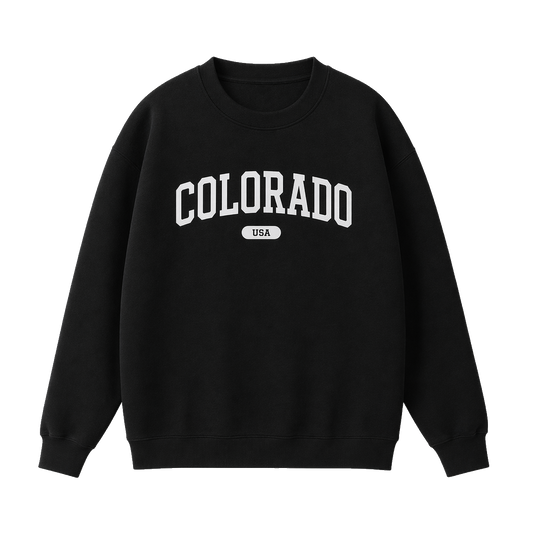 Collection 4 Colorado Essential Heavyweight Crewneck Sweatshirt - Black front