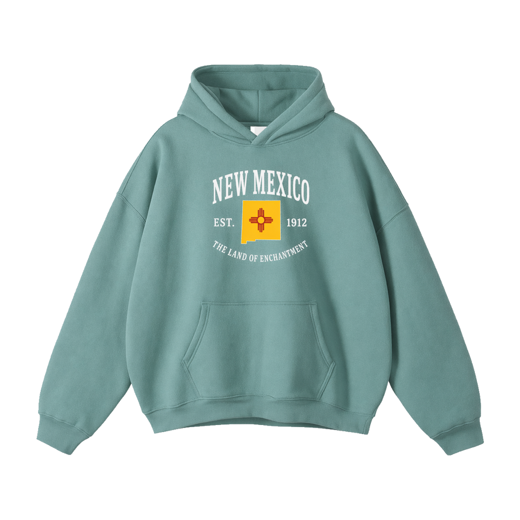 Collection 8 New Mexico Oversize Fleeced Hoodie - Medium Green front