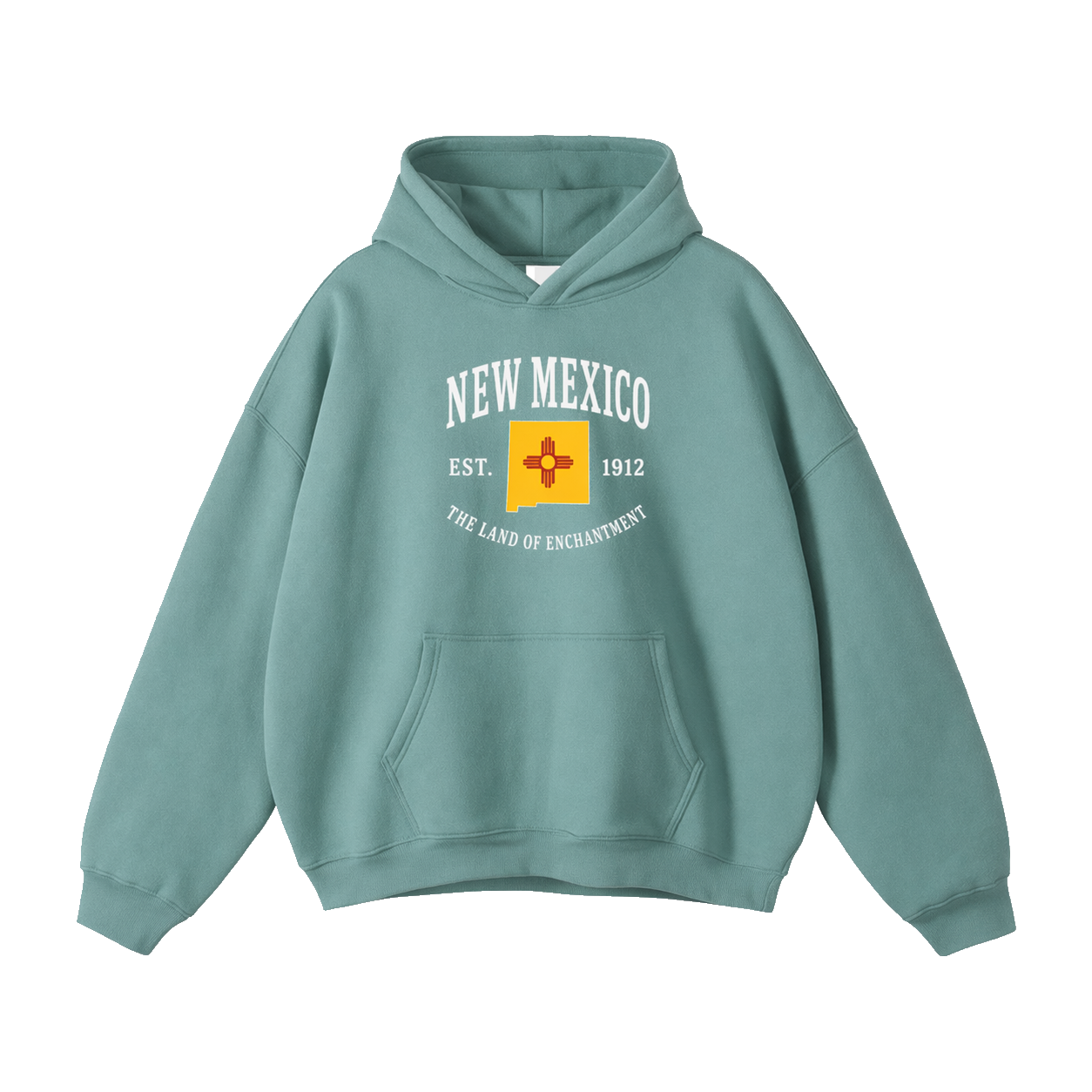 Collection 8 New Mexico Oversize Fleeced Hoodie - Medium Green front