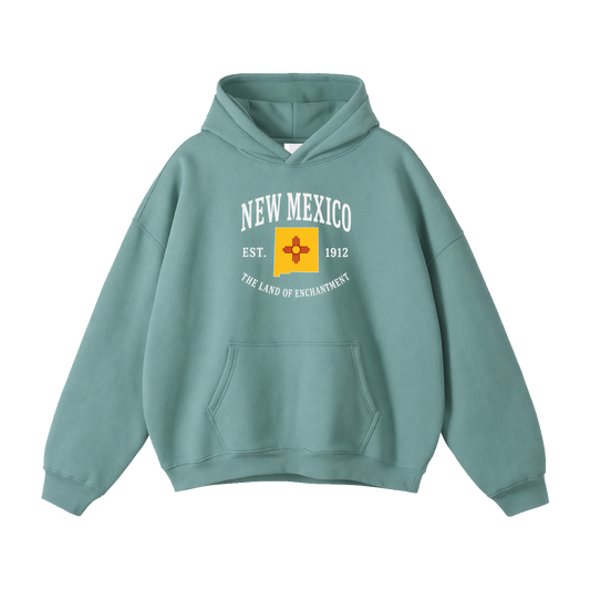 Collection 8 New Mexico Oversize Fleeced Hoodie - Medium Green front