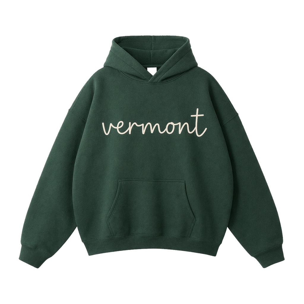 Collection 3 Vermont Oversize Fleeced Hoodie - Eden Green front