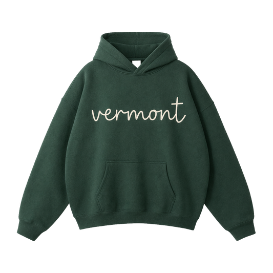 Collection 3 Vermont Oversize Fleeced Hoodie - Eden Green front