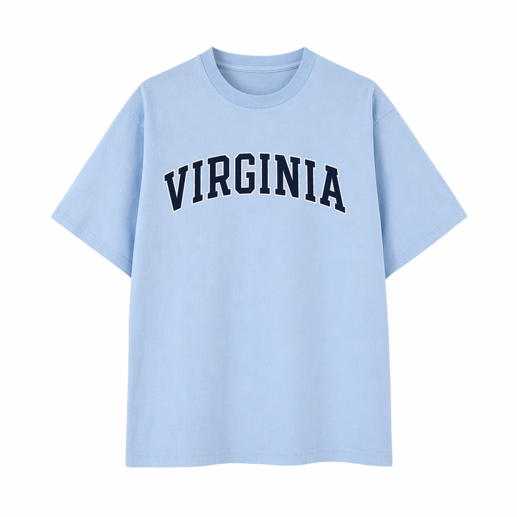 Collection 1 Virginia Essential Cotton T-Shirt - Light Blue front