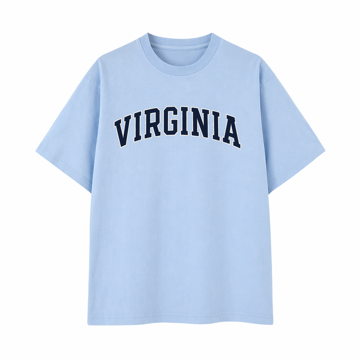 Collection 1 Virginia Essential Cotton T-Shirt - Light Blue front