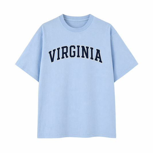 Collection 1 Virginia Essential Cotton T-Shirt - Light Blue front