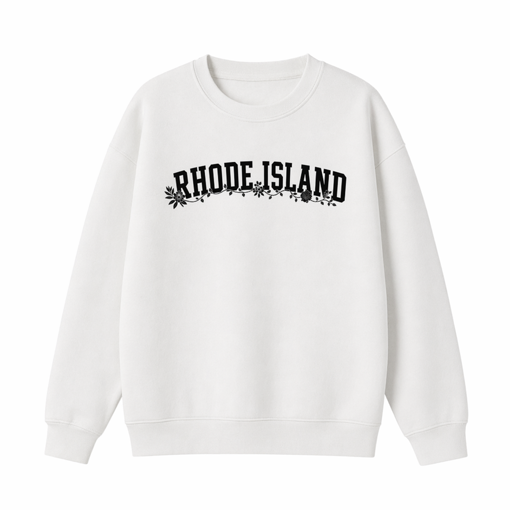 Collection 10 Rhode Island Essential Heavyweight Crewneck Sweatshirt - White front