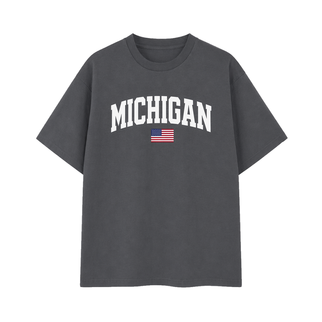 Collection 2 Michigan Essential Cotton T-Shirt - Dark Gray front