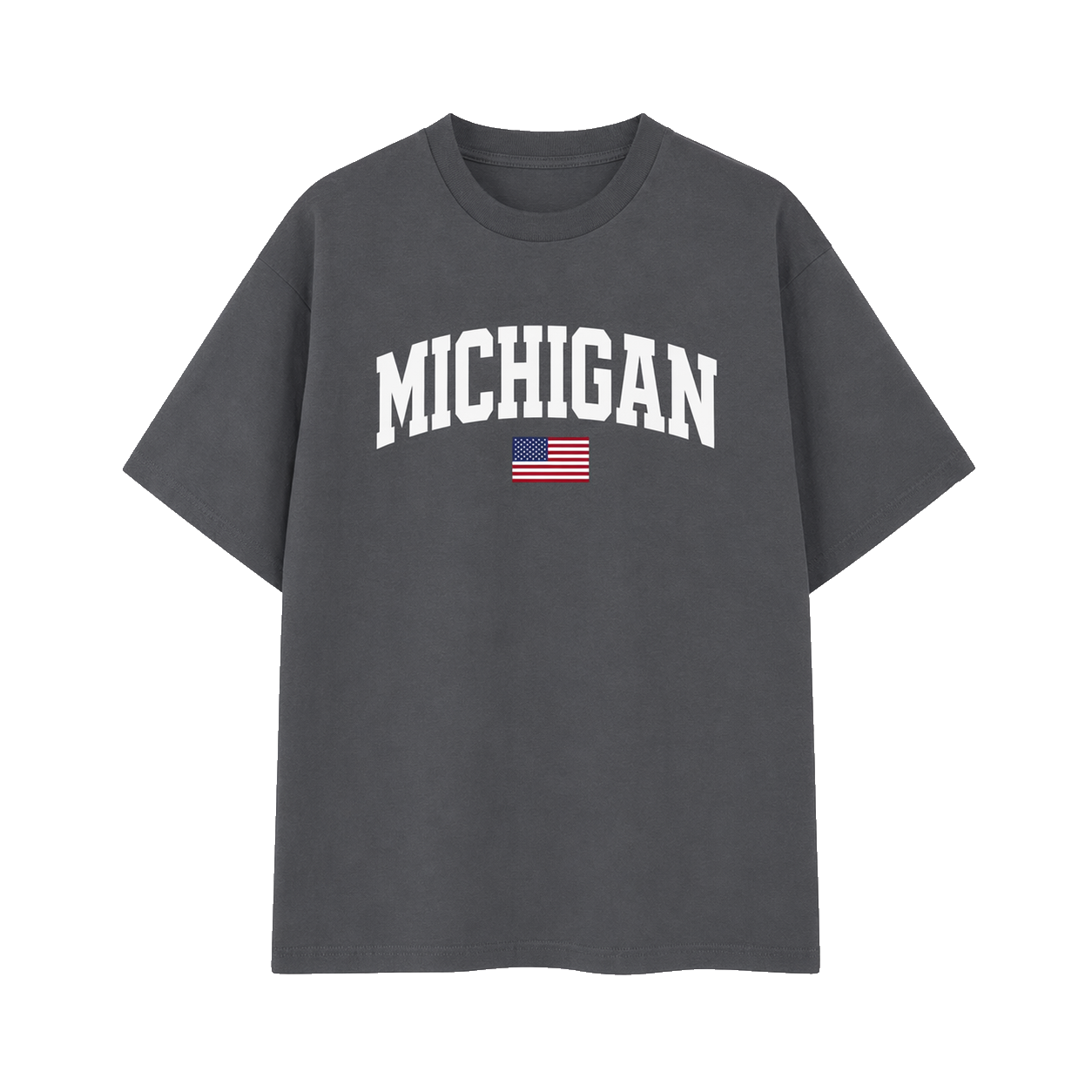Collection 2 Michigan Essential Cotton T-Shirt - Dark Gray front