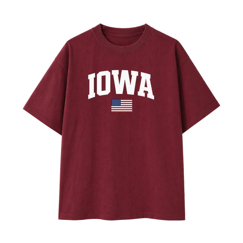 Collection 2 Iowa Essential Cotton T-Shirt - Wine Gray front