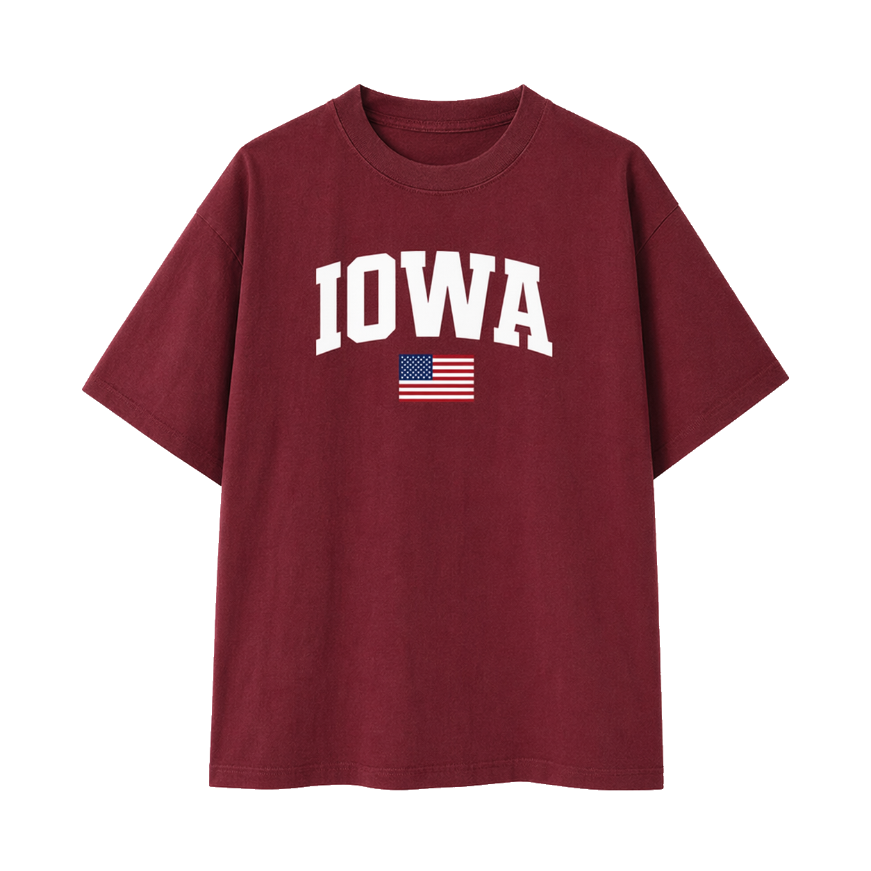 Collection 2 Iowa Essential Cotton T-Shirt - Wine Gray front