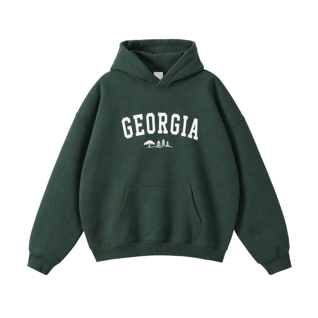 Collection 9 Georgia Oversize Fleeced Hoodie - Eden Green front