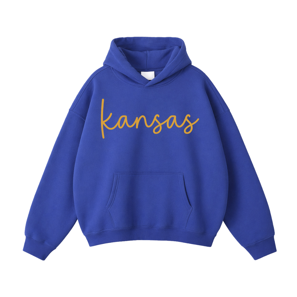 Collection 3 Kansas Oversize Fleeced Hoodie - Klein Blue front