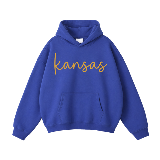 Collection 3 Kansas Oversize Fleeced Hoodie - Klein Blue front
