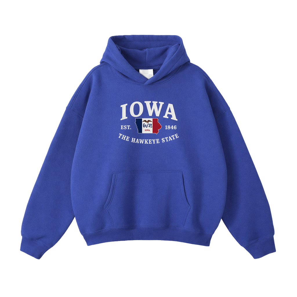 Collection 8 Iowa Oversize Fleeced Hoodie - Klein Blue front