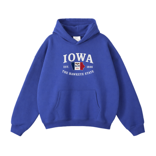 Collection 8 Iowa Oversize Fleeced Hoodie - Klein Blue front