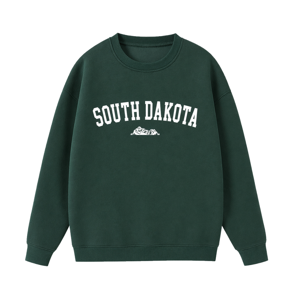 Collection 9 South Dakota Essential Heavyweight Crewneck Sweatshirt - Dark Green front