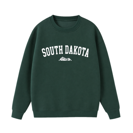 Collection 9 South Dakota Essential Heavyweight Crewneck Sweatshirt - Dark Green front