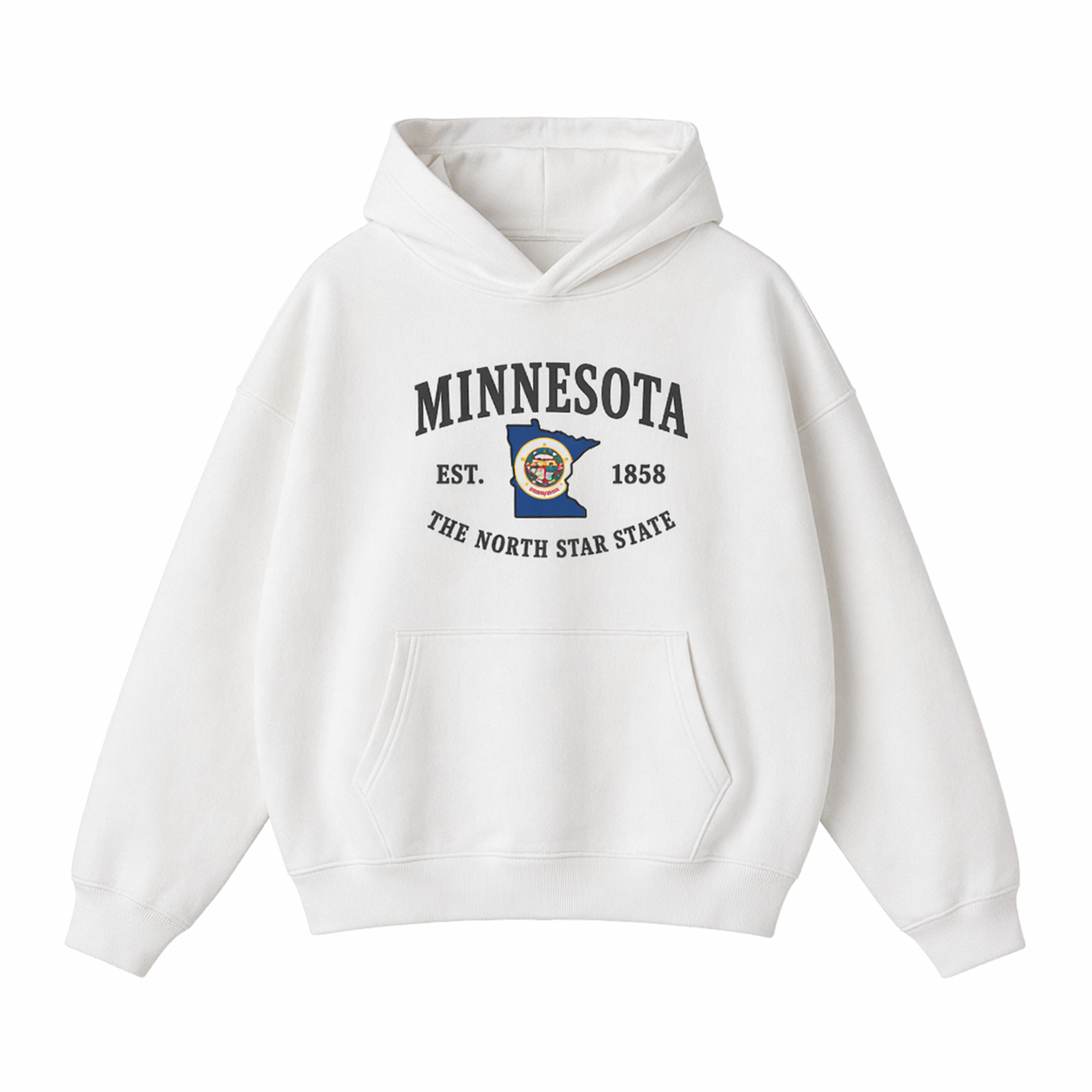 Collection 8 Minnesota Oversize Fleeced Hoodie - White front