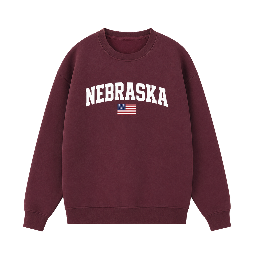 Collection 2 Nebraska Essential Heavyweight Crewneck Sweatshirt - Dull Red front