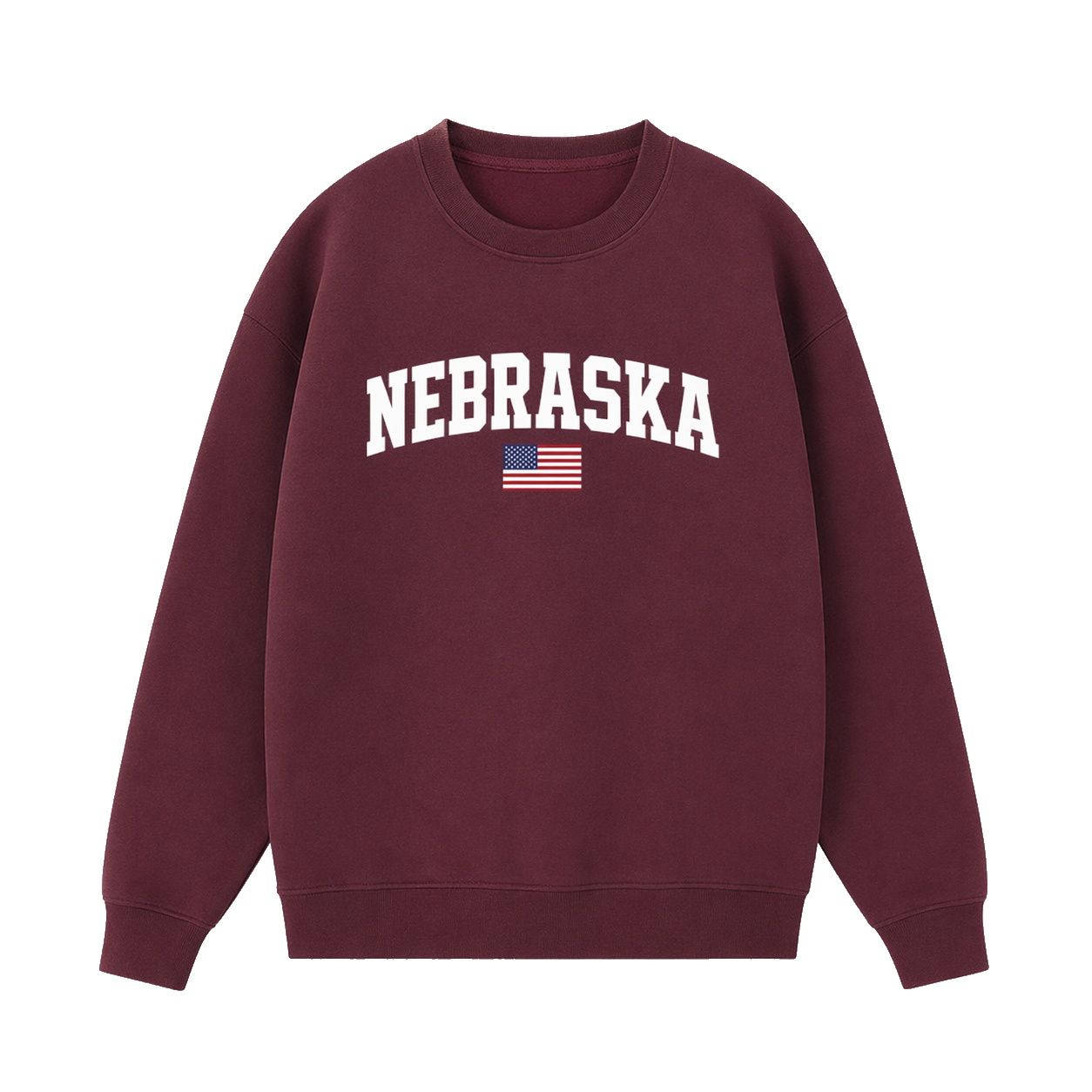 Collection 2 Nebraska Essential Heavyweight Crewneck Sweatshirt - Dull Red front