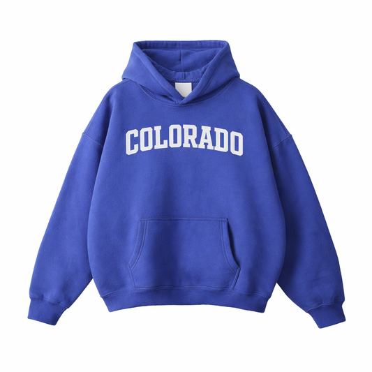 Collection 1 Colorado Oversize Fleeced Hoodie - Klein Blue front