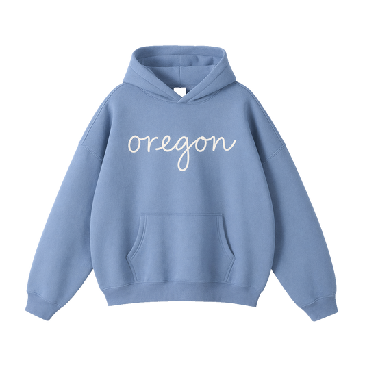 Collection 3 Oregon Oversize Fleeced Hoodie - Medium Blue front