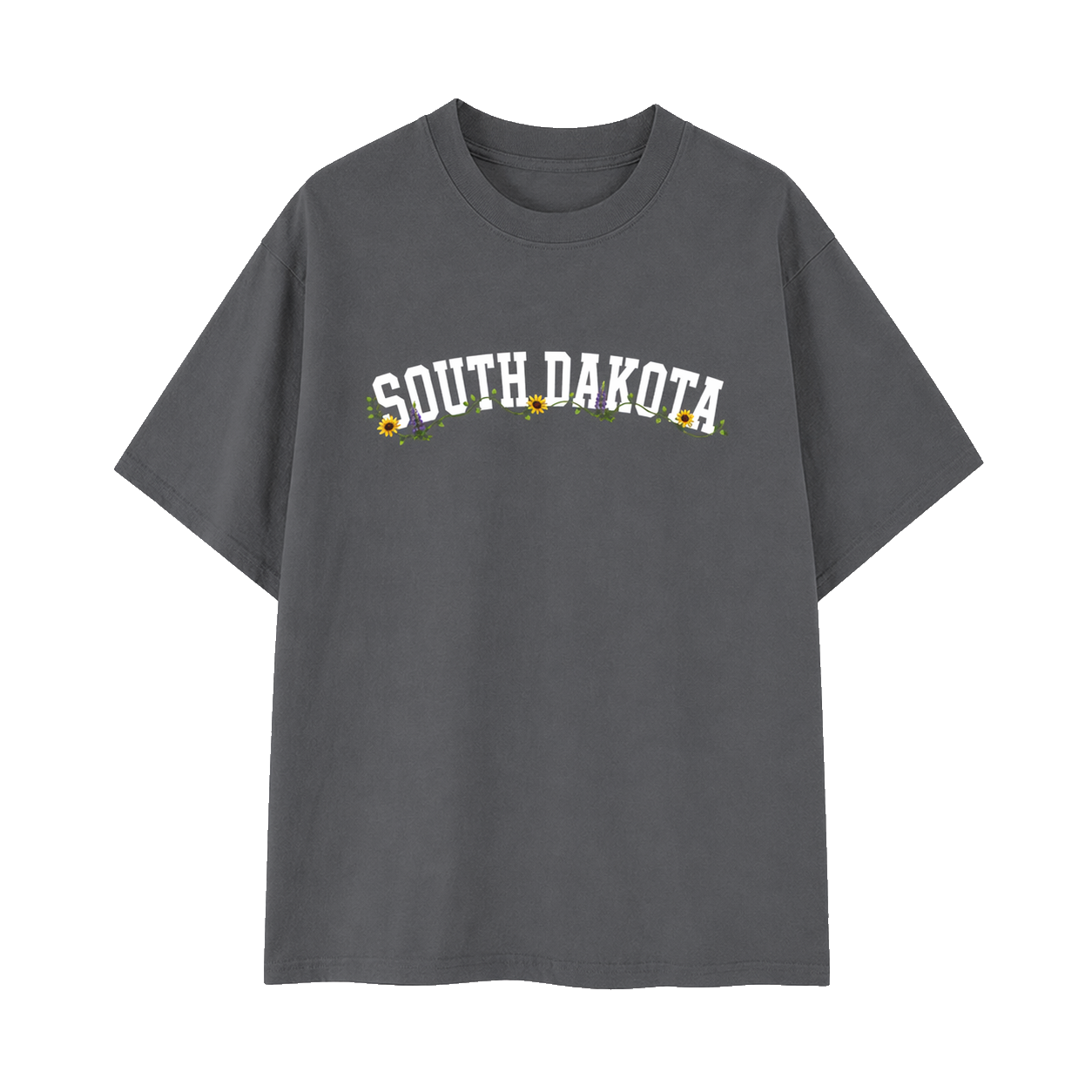 Collection 10 South Dakota Essential Cotton T-Shirt - Dark Gray front