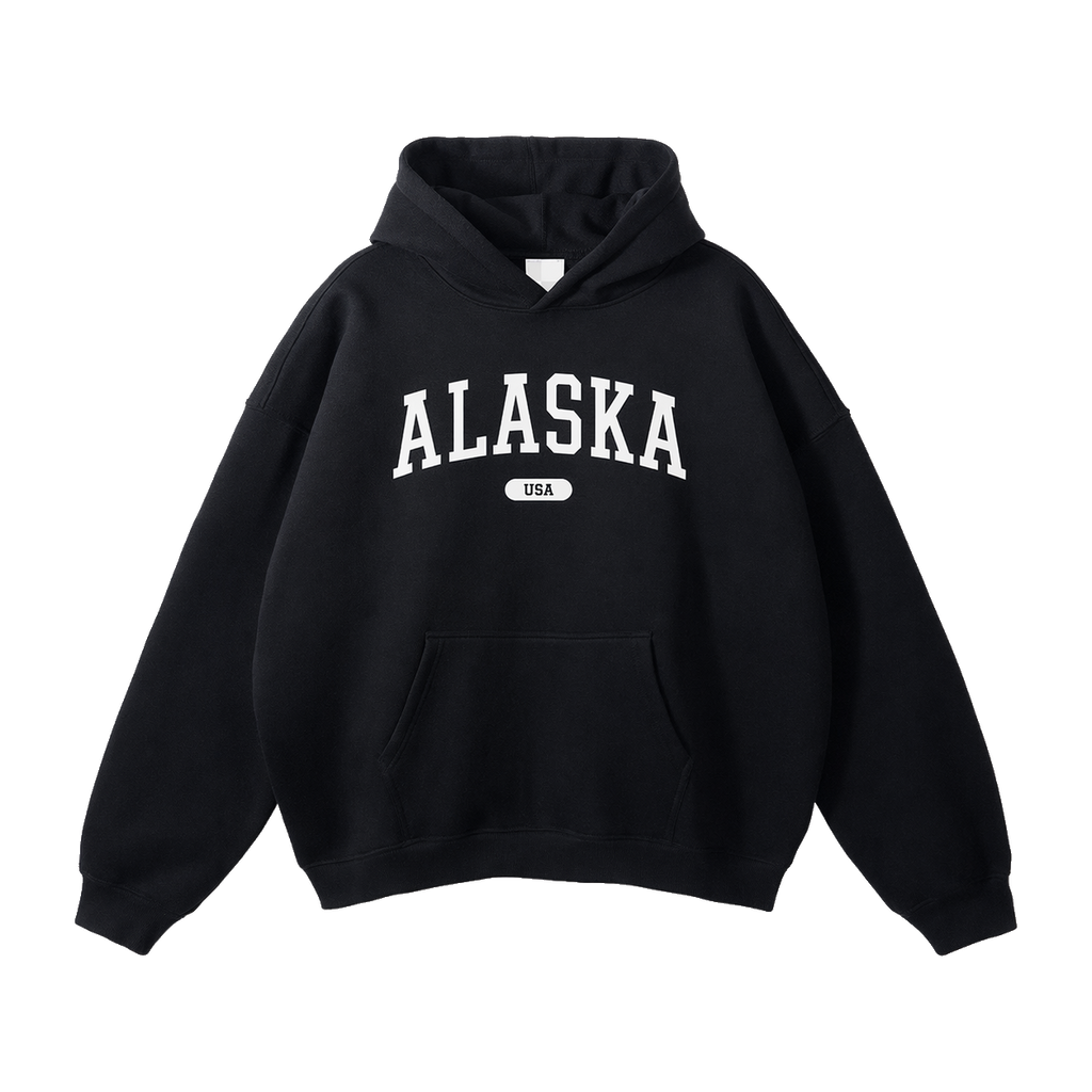Collection 4 Alaska Oversize Fleeced Hoodie - Black front