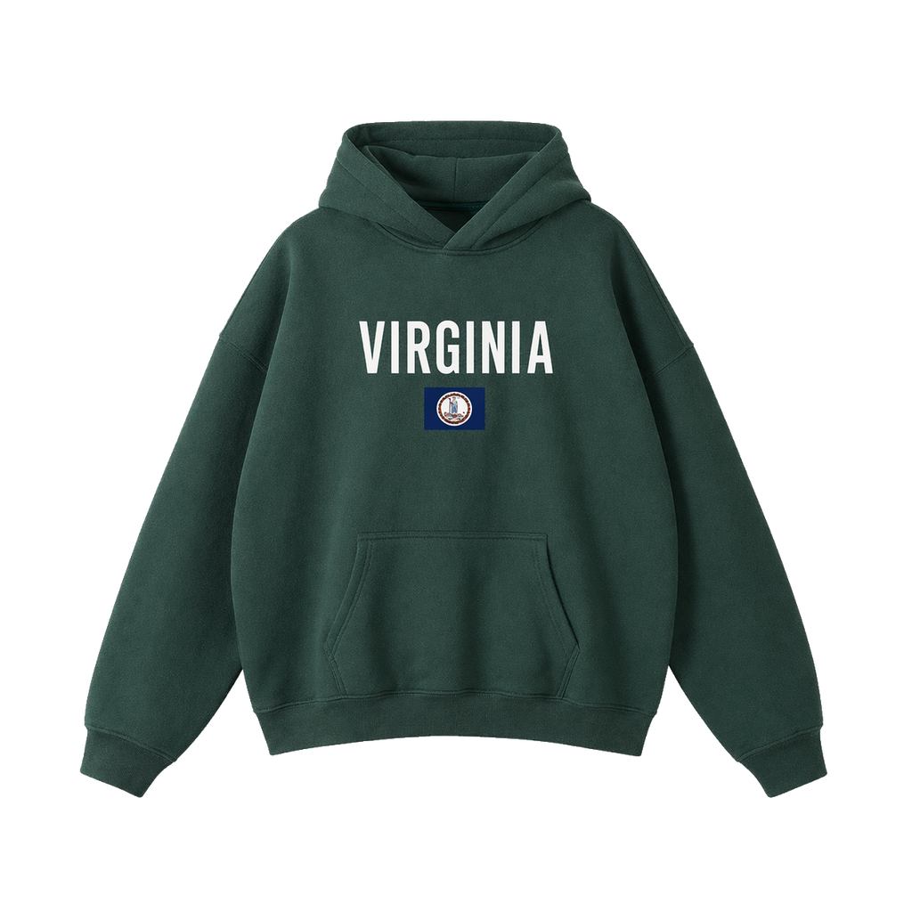 Collection 7 Virginia Oversize Fleeced Hoodie - Eden Green front