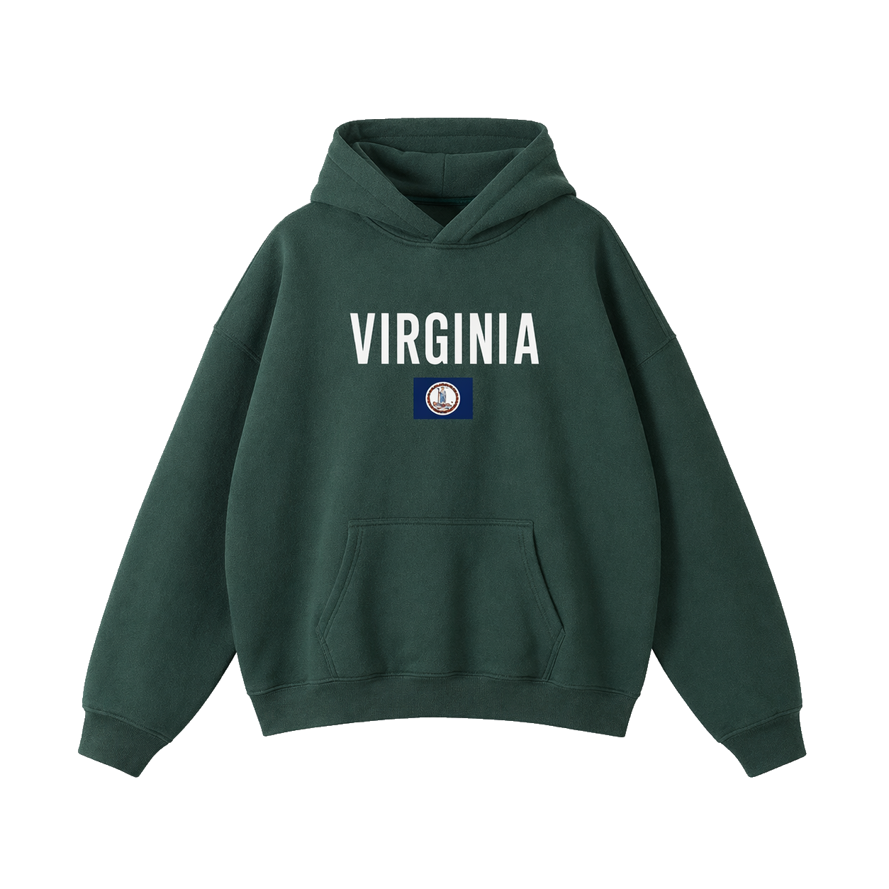 Collection 7 Virginia Oversize Fleeced Hoodie - Eden Green front