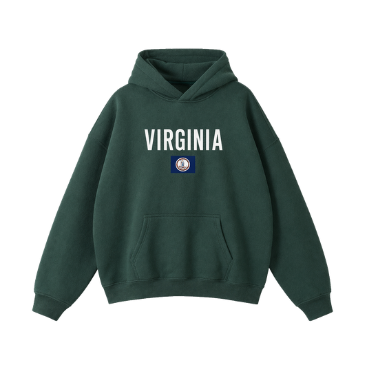 Collection 7 Virginia Oversize Fleeced Hoodie - Eden Green front