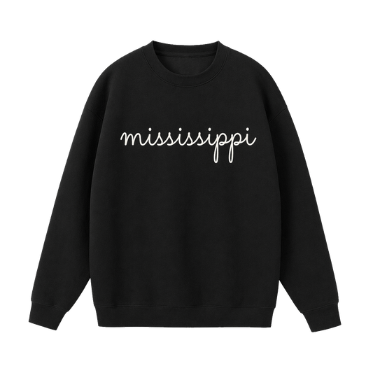 Collection 3 Mississippi Essential Heavyweight Crewneck Sweatshirt - Black front