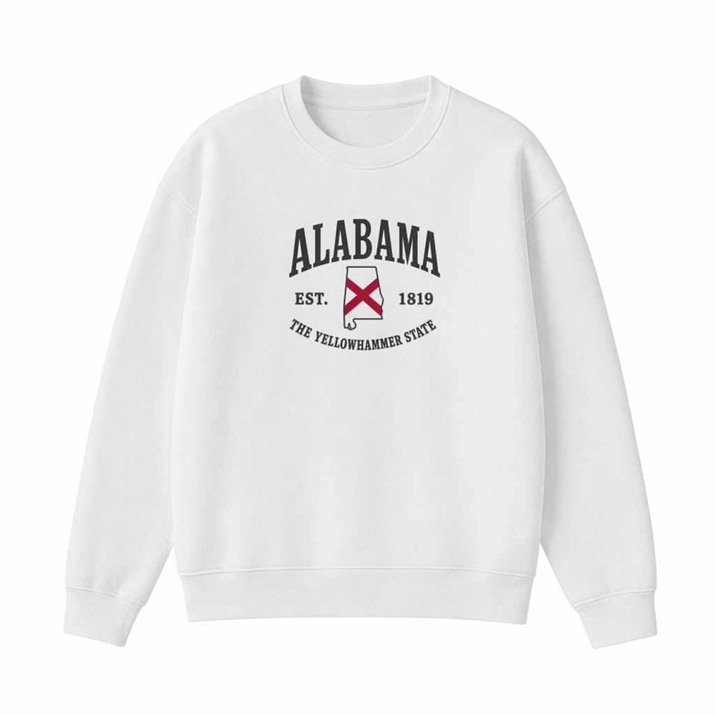 Collection 8 Alabama Essential Heavyweight Crewneck Sweatshirt - White front