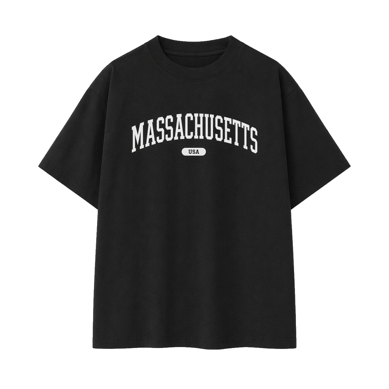 Collection 4 Massachusetts Essential Cotton T-Shirt - Black front