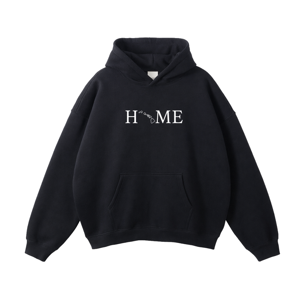 Collection 5 Hawaii Oversize Fleeced Hoodie - Black front