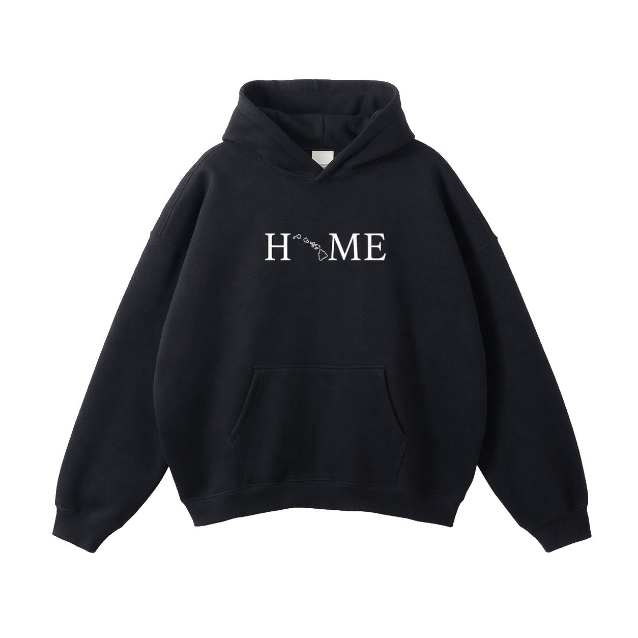 Collection 5 Hawaii Oversize Fleeced Hoodie - Black front