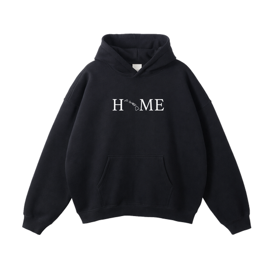 Collection 5 Hawaii Oversize Fleeced Hoodie - Black front