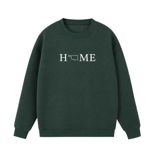 Collection 5 Oklahoma Essential Heavyweight Crewneck Sweatshirt - Dark Green front