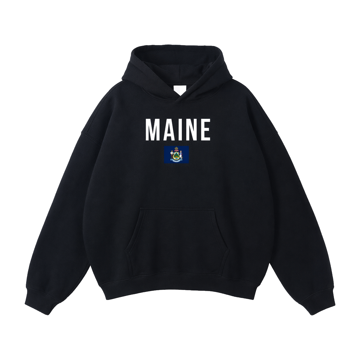 Collection 7 Maine Oversize Fleeced Hoodie - Black front